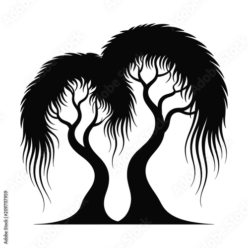 Elegant palm tree silhouette tropical design for branding and nature inspired art