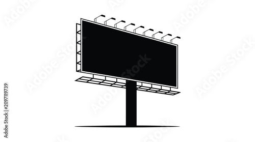 Billboard silhouette illustration two blank advertising signs for outdoor marketing concepts