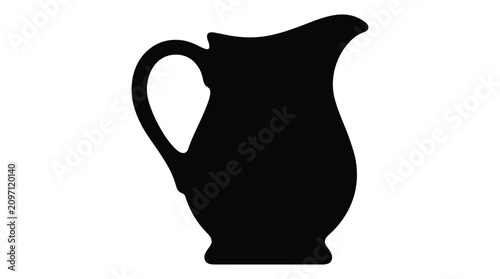 Canvastavla Black silhouette of a classic pitcher ideal for design and craft projects