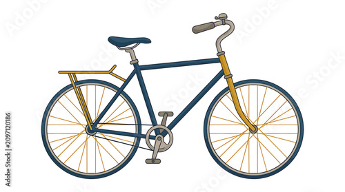 Cuadro en lienzo Vintage bicycle with yellow accents.