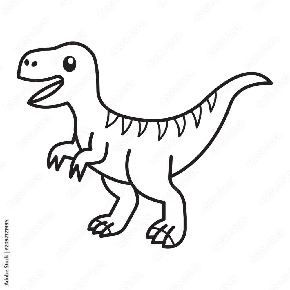 Fototapeta premium Velociraptor Coloring Page