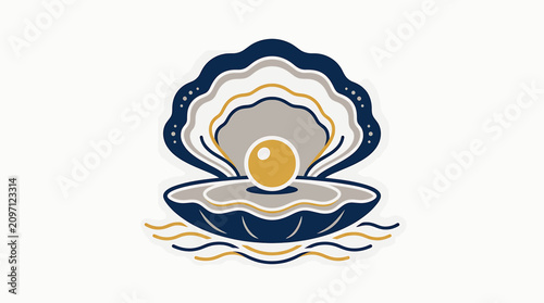 Tableau sur toile Open Oyster Shell with Pearl Inside 1.