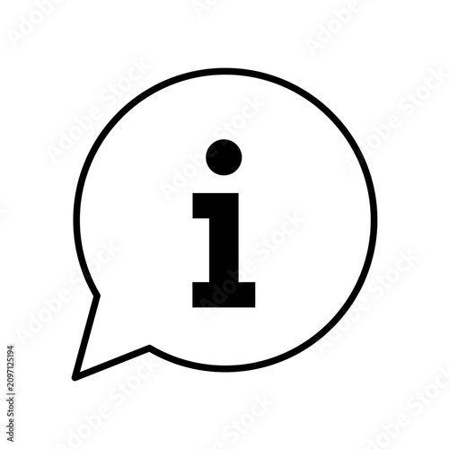 Cuadro en lienzo Linear speech bubble icon with an information symbol inside