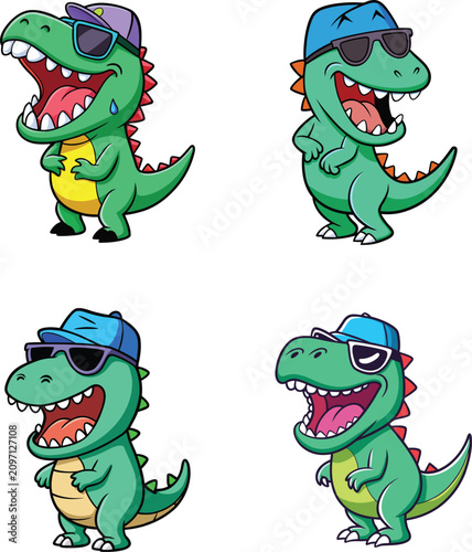 Dragon illustration with modern color funny design, dragon logo vector icon