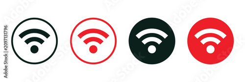 Photos WiFi And Wireless Icon Set, Internet Connection, Network Signal And Communication Symbols Vector Illustration