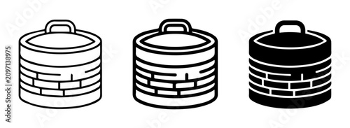 Canned Food Icons, Food Storage Vector Graphics, Preserved Goods Symbols