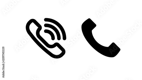 Minimal phone icon isolated on transparent background. Modern telephone PNG symbol for contact, calls, customer support, apps, websites, UI and graphic design projects.