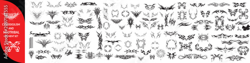 Photography Cybersigilism and Neotribal Graphic Element Set.