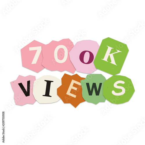 Slika na platnu Seven hundred thousand views collage isolated on transparent background