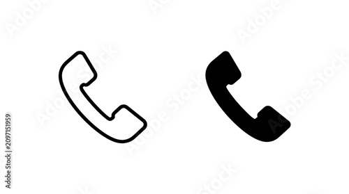 Fotografía Telephone handset icon line and solid vector set with telephone