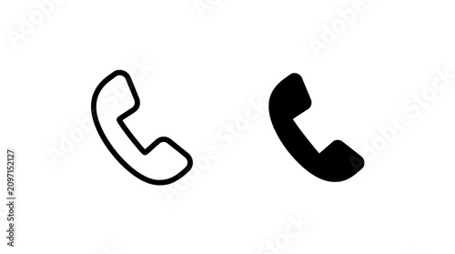 Foto Simple telephone receiver icons in outline and solid