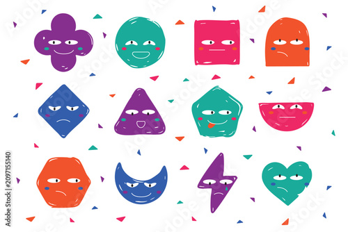 cute shape avatar set
