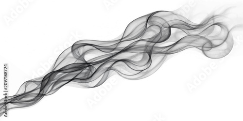 Abstract Blue and Purple Smoke Wave Isolated on White Background with Flowing Swirl Light Smooth Motion and Elegant Color Pattern Design Texture
