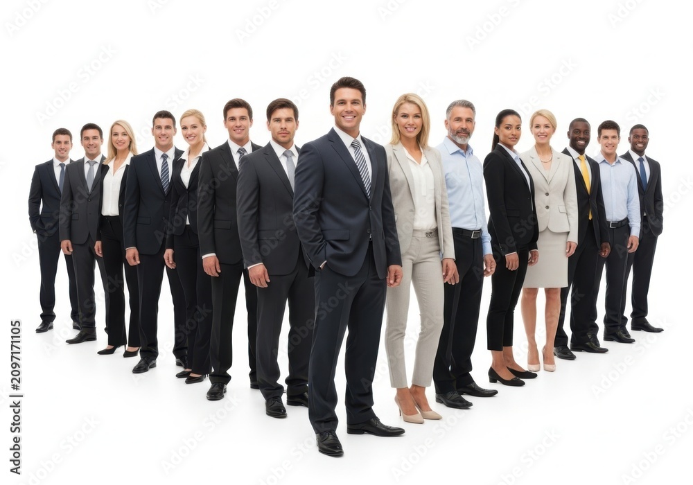 Fototapeta premium Group of business people standing and smiling together