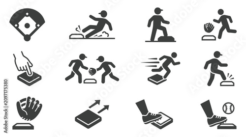 Fotografie Black icons of people running fast.