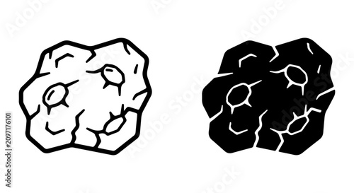 Obraz na plátně Asteroid Vector Icons, Space Rock Illustrations, Cosmic Body Graphics, Celestial