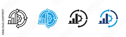 Konstfotografi Continuous Improvement icon multiple style collection