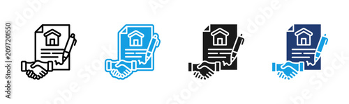 Fotografía Lease Agreement icon multiple style collection