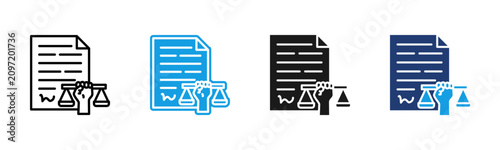 Tableau sur toile Power Of Attorney icon multiple style collection
