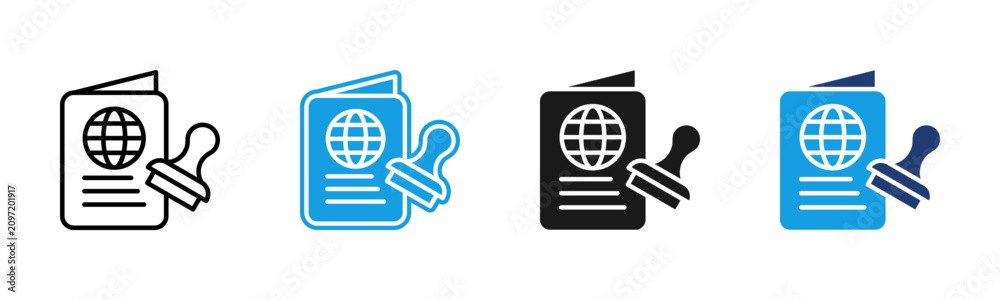 Foto Visa icon multiple style collection
