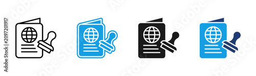 Tableau sur toile Visa icon multiple style collection