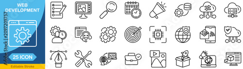 Fotografie Web development icon set