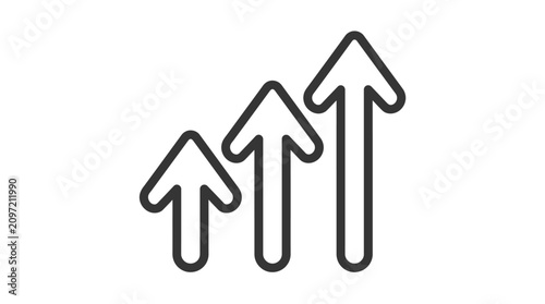 Minimalist outline icon representing growth and upward progress.
