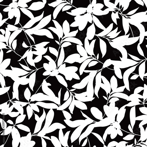 Seamless pattern with beautiful plants perfect for textiles,