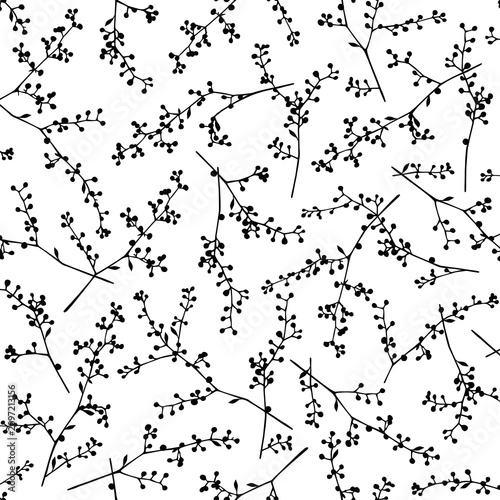 Seamless pattern with beautiful plants perfect for textiles,