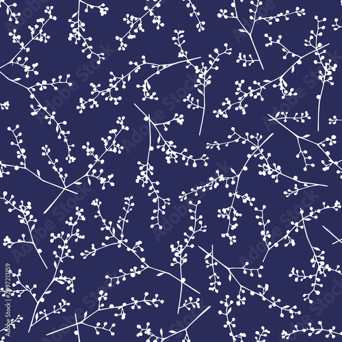 Seamless pattern with beautiful plants perfect for textiles,