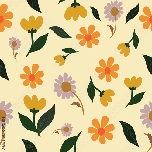 Seamless Pattern With Flowers