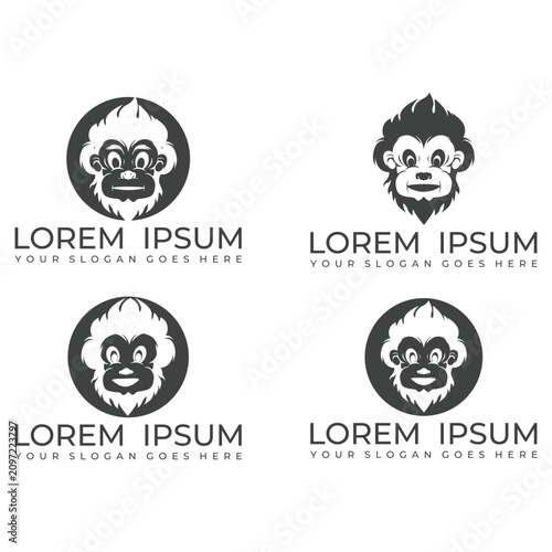 Photography Creative design of elegant monkey head logo