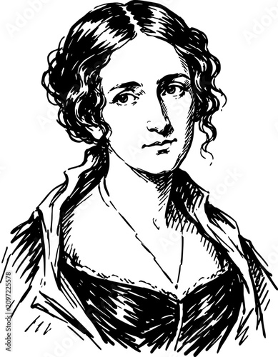 Quadro su tela Mary Shelley English Novelist and Pioneer of Science Fiction Best Known as the A