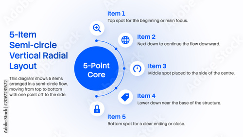 Vertical Semi Circle Radial Diagram Infographic Template