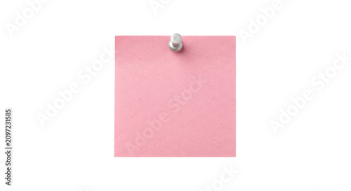 Bild auf Leinwand A single pink sticky note attached to a surface with a silver thumbtack