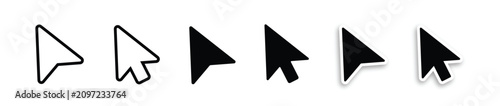 Evolution of computer cursor and mouse pointer icons from classic arrow to modern hand pointer