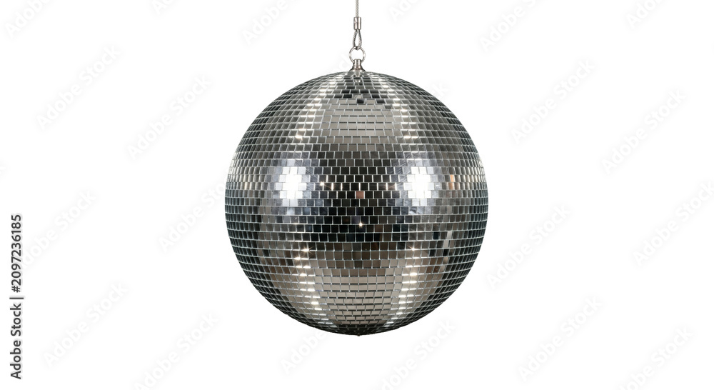 Fototapeta premium Classic disco ball reflecting light, perfect for parties and celebrations