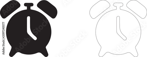 Tableau sur toile Mechanical desktop alarm clock vector icon filled and outline, wake up time and morning start symbol