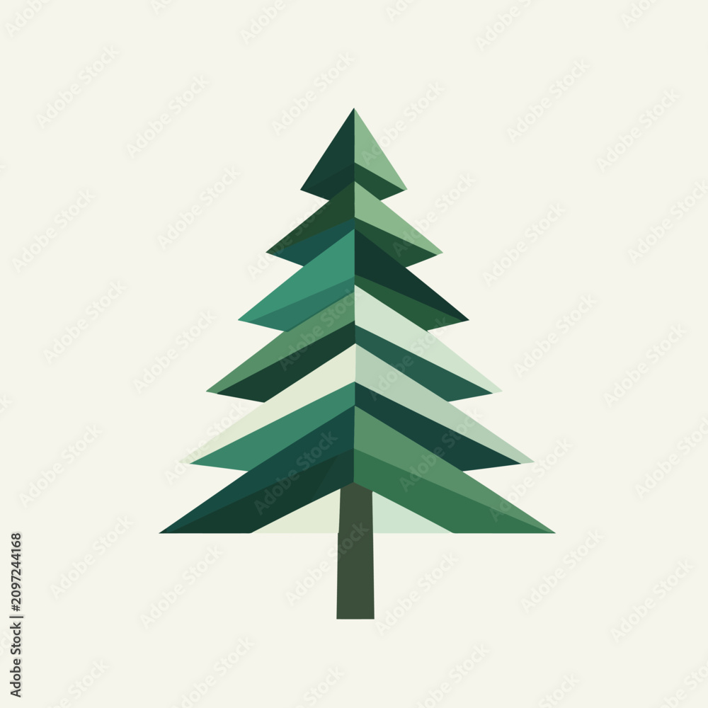 Obraz premium Abstract evergreen tree geometric design