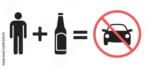 Foto Don't Drink and Drive: A simple graphic illustrating the danger of consuming alcohol before operating a vehicle