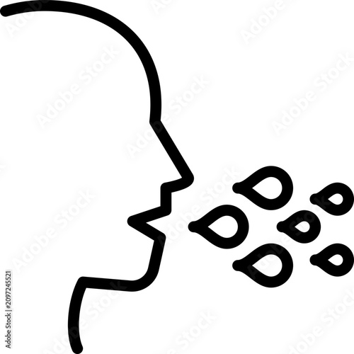 Obraz na plátne Moist cough thin line icon