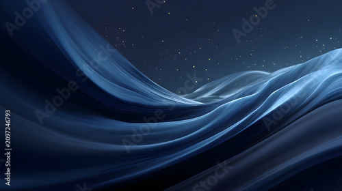 Elegant navy background featuring sweeping liquid waves soft highlights and serene cinematic motion