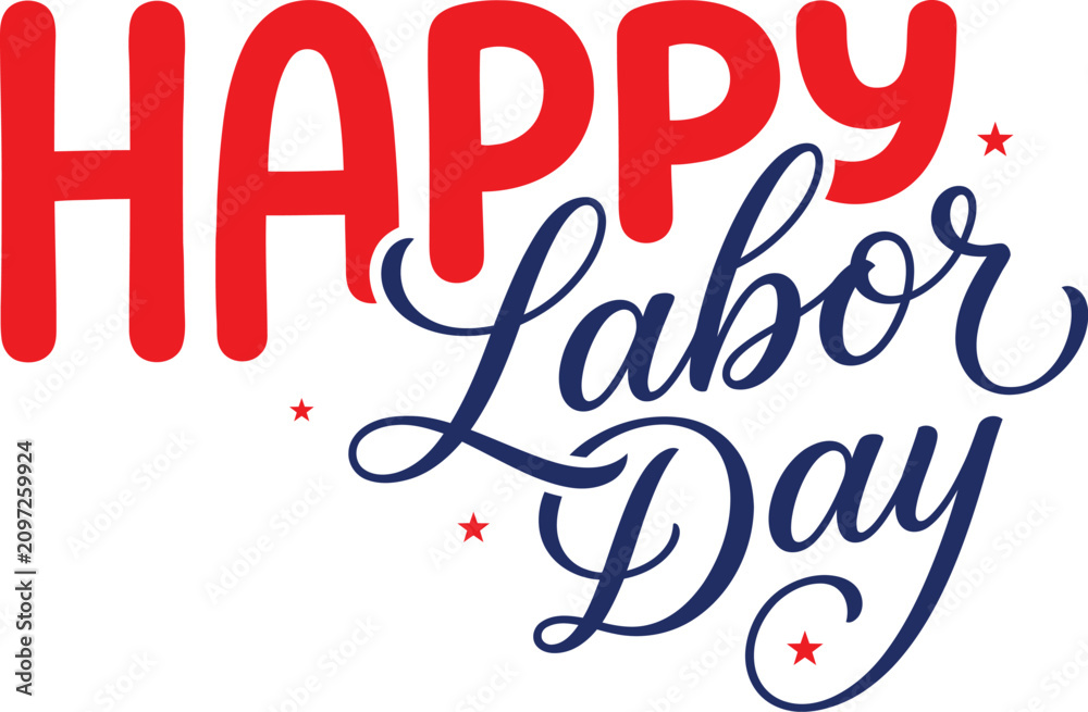 Fototapeta premium Happy Labor Day Retro Typography Vector Design with Vintage American Celebration Theme