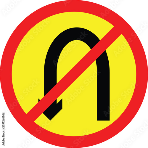 U Turn Prohibited symbol 