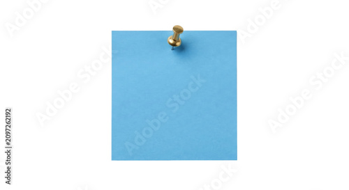 Tableau sur toile A single blue sticky note is attached to a white background with a brass thumbta