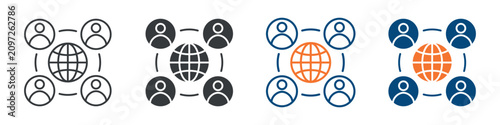 Cuadro en lienzo Diversity Icon Set Multiple Style Collection