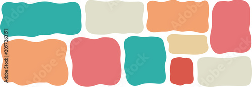 Tableau sur toile Abstract Fluid Blob Frame Collection with Organic Wavy Rectangle Shapes, Liquid