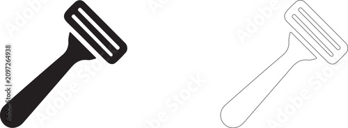 Men shaving razor vector icon filled and outline, shave and personal hygiene in bathroom symbol.