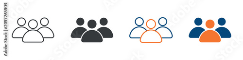Group Icon Set Multiple Style Collection