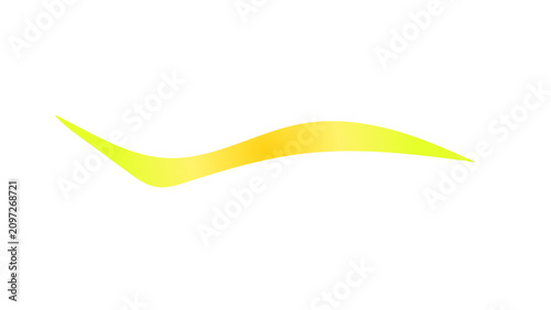 Foto Smooth vibrant yellow brush stroke featuring a elegant flowing curve design elem